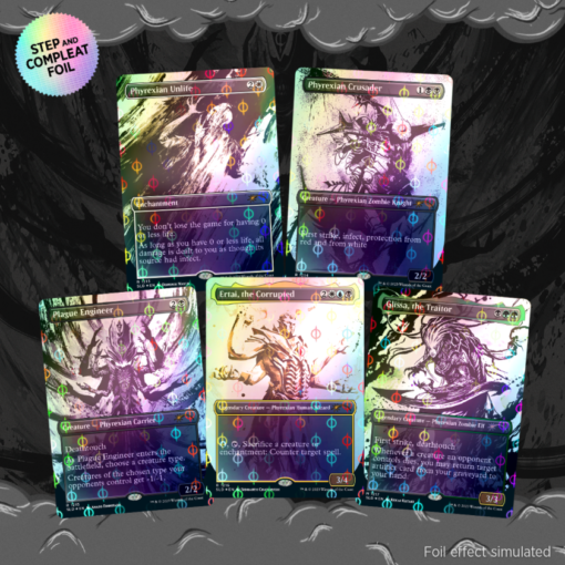 Picture of the cards from Secret Lair All Will Be One Foil Edition