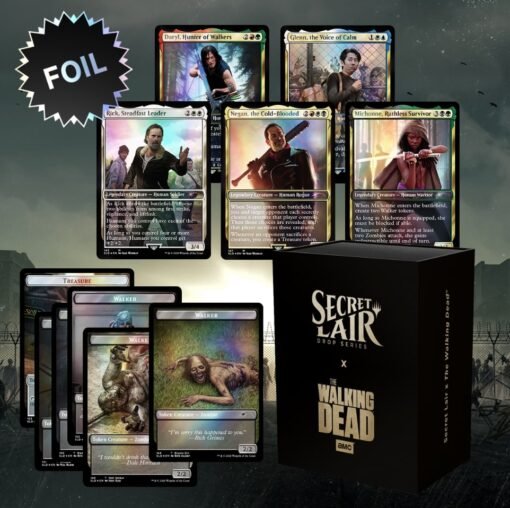 picture of Secret Lair Walking Dead box and all its cards